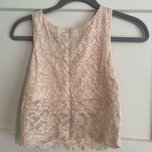 Free People Intimately Cropped Lace Tank- XS